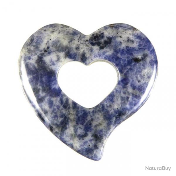 Pendentif donut coeur en sodalite