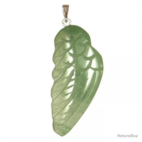 Pendentif aile d'ange en aventurine verte