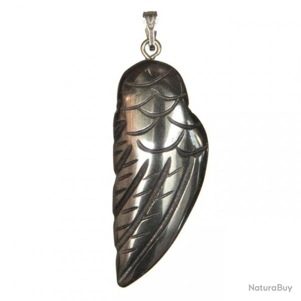 Pendentif aile d'ange en hmatite