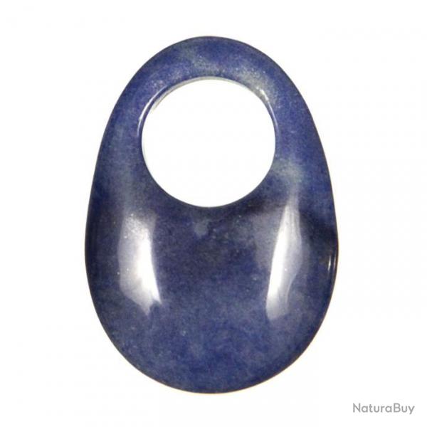 Pendentif donut oval en quartz bleu