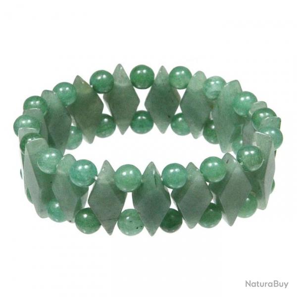 Bracelet losanges en aventurine verte