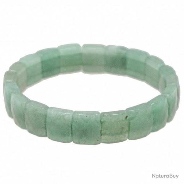 Bracelet perles carres facettes en aventurine verte