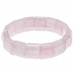 Bracelet perles carrées en quartz rose