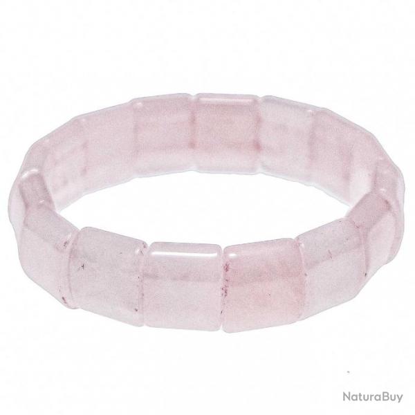 Bracelet perles carres en quartz rose