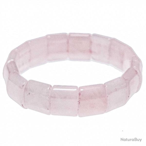 Bracelet perles carres en quartz rose
