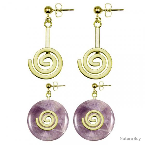 Boucles d'oreilles support de donut spirale mtal dor