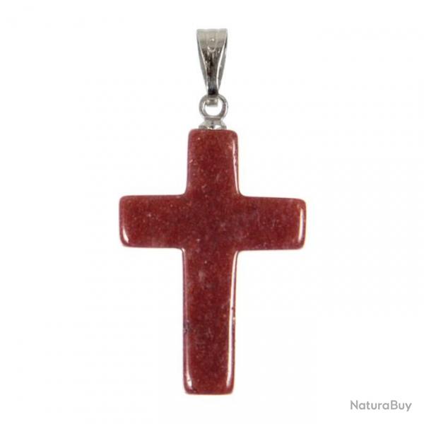 Pendentif croix crucifix en quartz hmatode