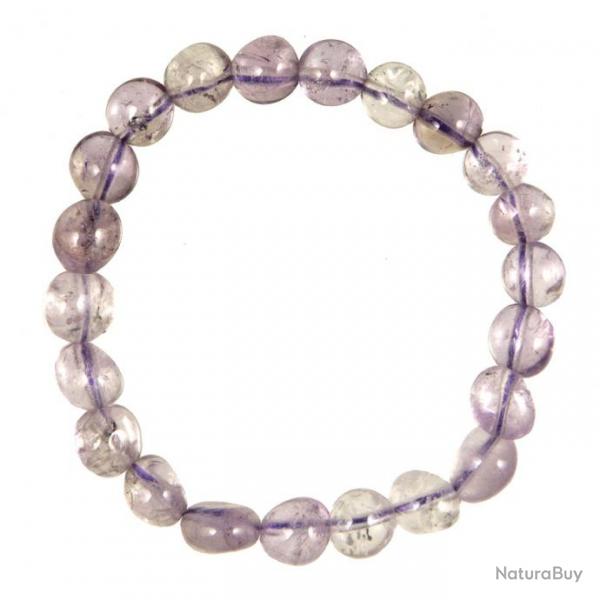 Bracelet en amthyste claire - Perles pierres roules