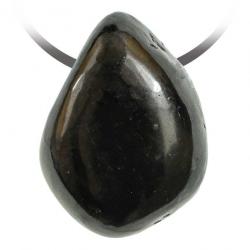 Pendentif goutte pierre percée en shungite