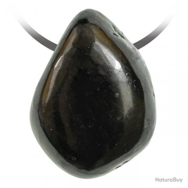 Pendentif goutte pierre perce en shungite