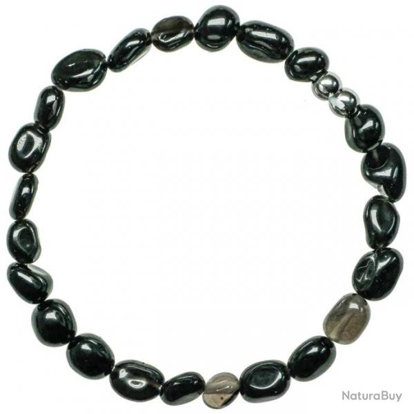 Bracelet en obsidienne noire - Perles roules 7  10 mm