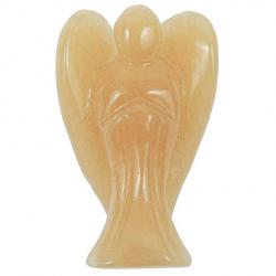 Statuette ange en calcite jaune - 5 cm