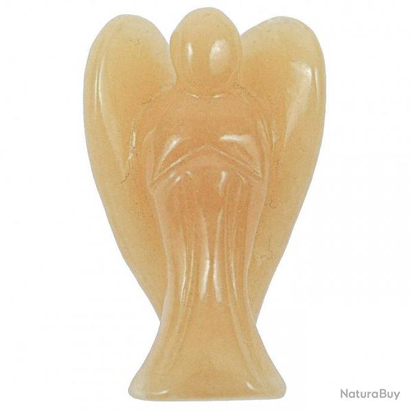 Statuette ange en calcite jaune - 5 cm