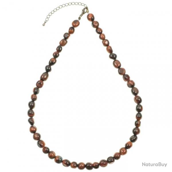 Collier en oeil de boeuf ou taureau - Perles pierres roules