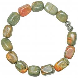 Bracelet en jaspe polychrome - Perles roulées 8 à 12 mm