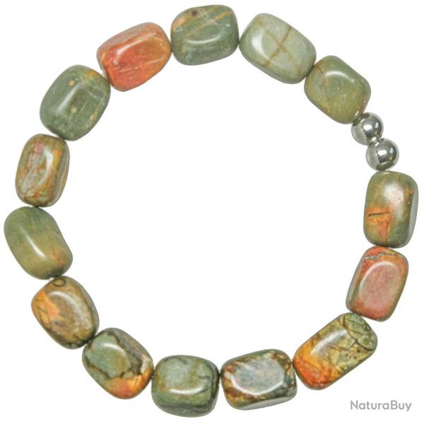 Bracelet en jaspe polychrome - Perles roules 8  12 mm