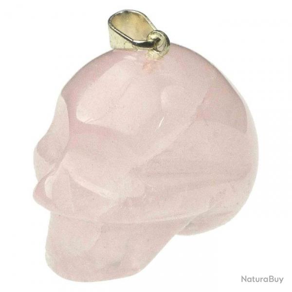 Pendentif crne en quartz rose (type allien)