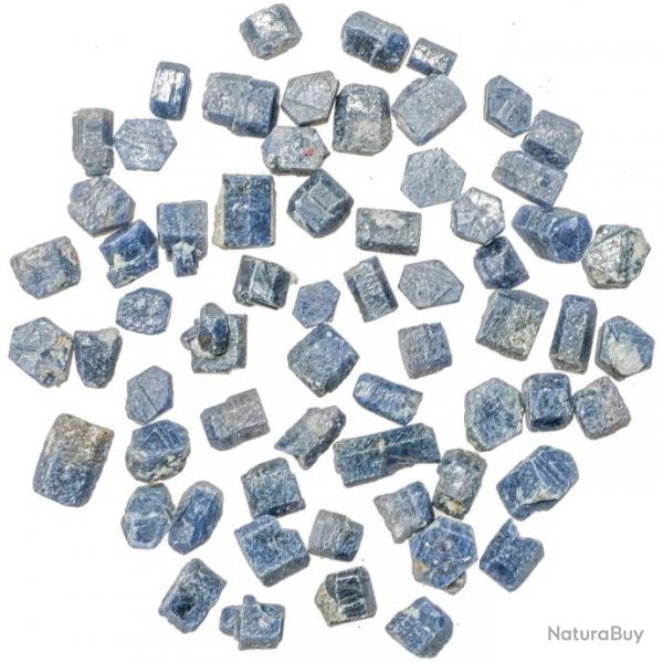 Cristaux bruts de saphir bleu - 8  12 mm - Lot de 3