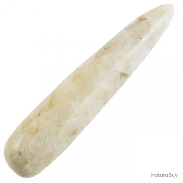 Bton base de massage en calcite blanche