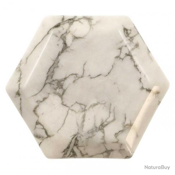 Hexagone poli en howlite - 4 cm