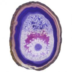 Tranche d'agate polie couleur violette - 10 à 12 cm - A l'unité