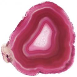 Tranche d'agate polie couleur rose - 10 à 12 cm - A l'unité