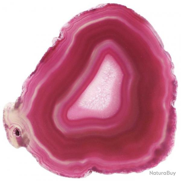 Tranche d'agate polie couleur rose - 10  12 cm - A l'unit