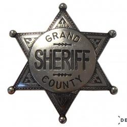 Etoile de shériff Grand County à 6 pointes Gris
