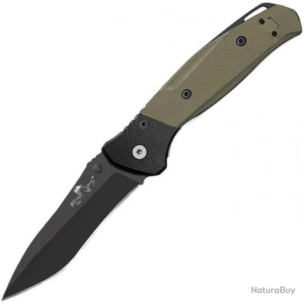 Couteau Bear OPS Swipe IV A/O Lame Acier 14C28N Manche Black/OD Green G-10 Made In USA BCA400B4B