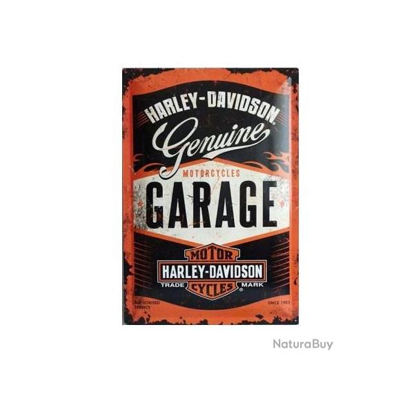 Plaque mtal Publicitaire vintage Harley Davidson Garage  de 40 x 30 XL