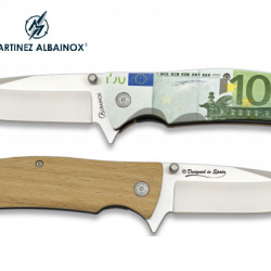 Couteau Pliant décoréBillet de 100 euro  3D  Lame de 8.8 cm
