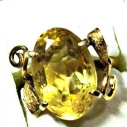 SUPER PRIX  .....  (Bague en Or couronnée  avec pierre Citrine 18KR avec Poinçons-)