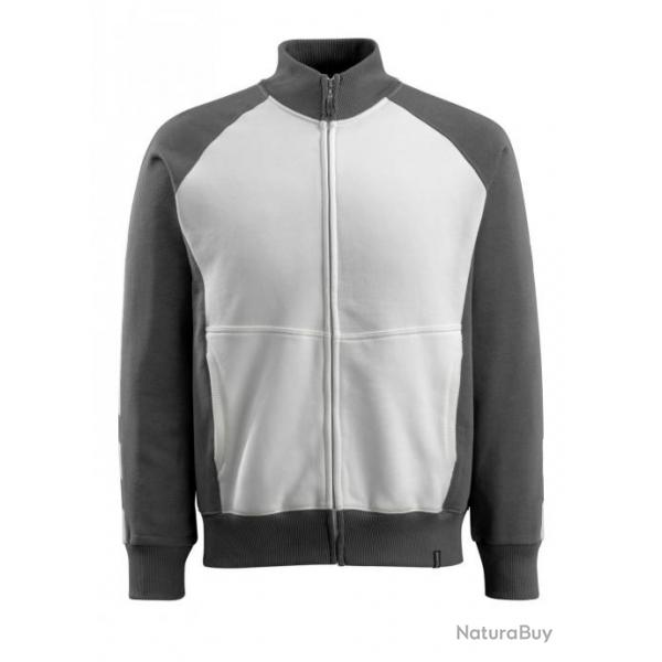 Sweatshirt zipp MASCOT AMBERG 50565-963 S Blanc