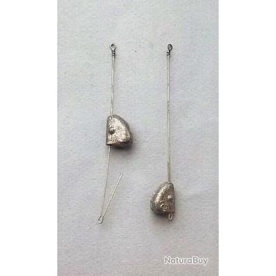 ypp - 8 Plombs tête de poisson 10 gr sur avançon acier 8 cm