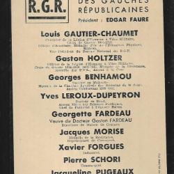 élections législatives 2 janvier 1956 circonscription de la seine rassemblement des gauches républic