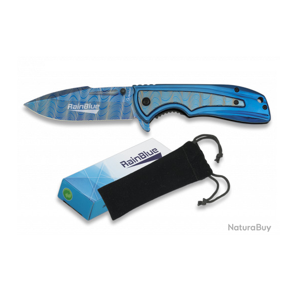 Offrez ce Couteau pliant de poche lame de 9.5 cm   RainBlue  couleur bleu