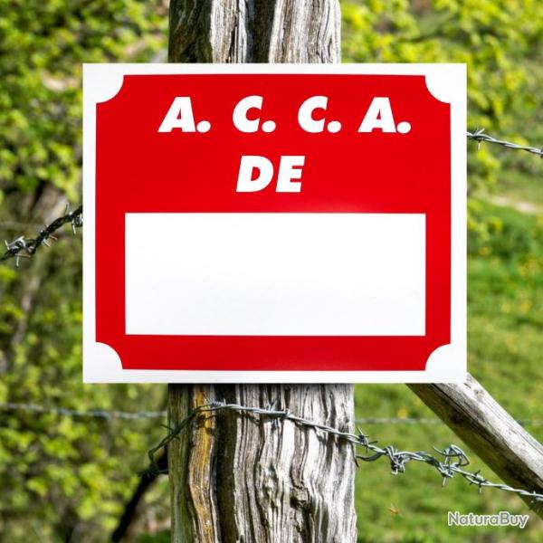 Panneau "A.C.C.A. DE ..." en aluminium 30 x 25 cm