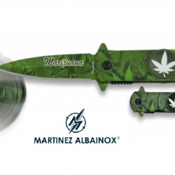 Offrez ce Couteau Pliant de poche Spiner Marijuana Lame de 6 cm