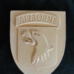 Blason 101ème Airborne - Couleur terre cuite - avec accroche
