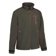 Blouson De Chasse Softshell Percussion - Vert Marron - Membrane Imper-respirante - Avec Capuche Et Carnier - Taille S