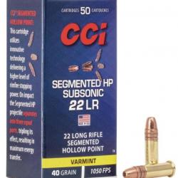 Munitions CCI Cal.22lr Varmint Segmented HP Subsonic par 1000
