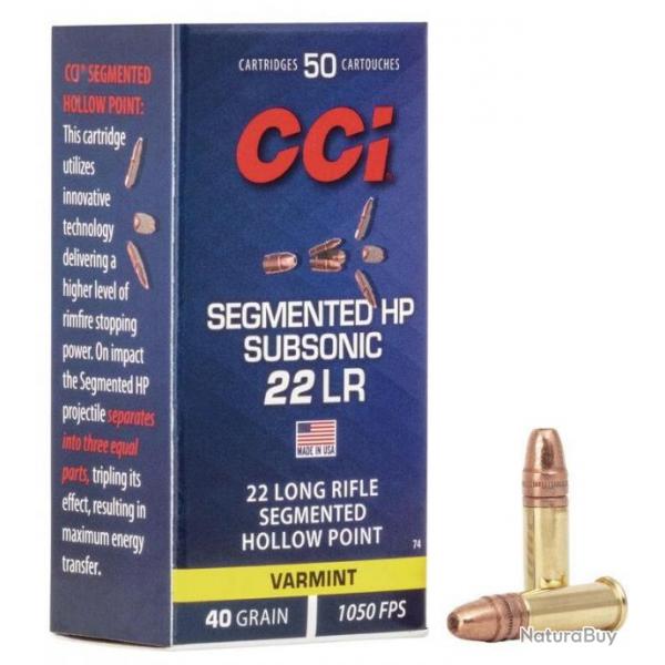 Munitions CCI Cal.22lr Varmint Segmented HP Subsonic par 1000