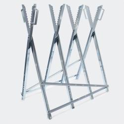 Chevalet de sciage galvanisé réglable avec poignées porte bûche 80 x 80 cm 3416169