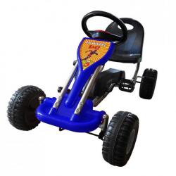 Kart voiture à pédale gokart enfant jeux jouets bleu 89 cm 0102003