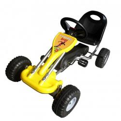 Kart voiture à pédale gokart enfant jeux jouets jaune 89 cm 0102004
