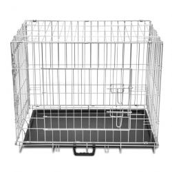 Cage en métal pliable pour chien acier galvanisé 76 x 55 x 61 cm 3702021