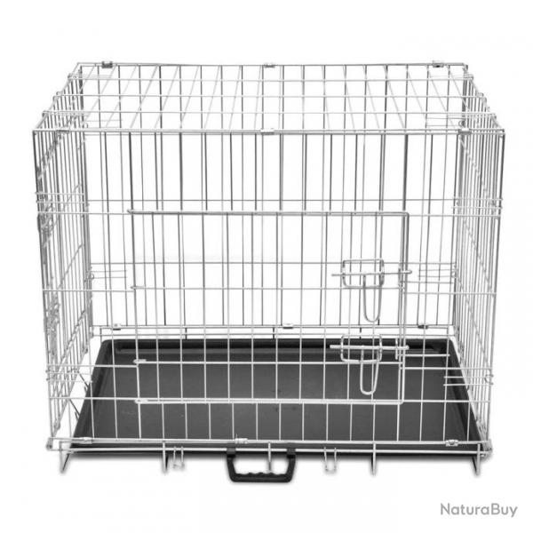 Cage en mtal pliable pour chien acier galvanis 76 x 55 x 61 cm 3702021