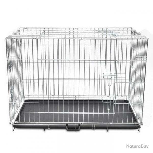 Cage en mtal pliable pour chien acier galvanis 109 x 70 x 78 cm 3702023