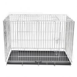 Cage en métal pliable pour chien acier galvanisé 121 x 74 x 83 cm 3702024