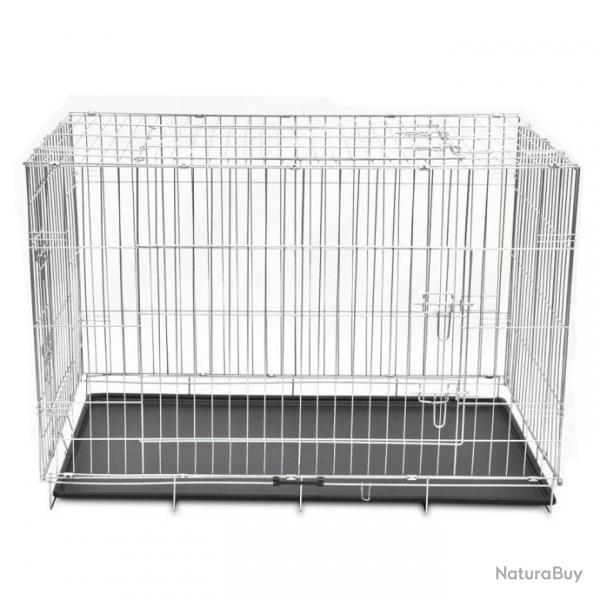 Cage en mtal pliable pour chien acier galvanis 121 x 74 x 83 cm 3702024